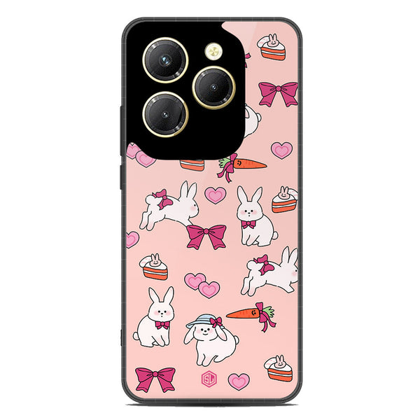 Cute Korean Design Series Soft Phone Case - Premium Glass Case - Design 1 - Infinix Hot 40 Pro