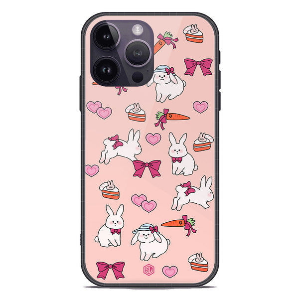 Cute Korean Design Series Soft Phone Case - Premium Glass Case - Design 1 - iPhone 14 Pro