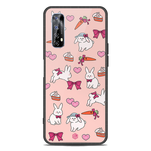 Cute Korean Design Series Soft Phone Case - Premium Glass Case - Design 1 - Realme 7