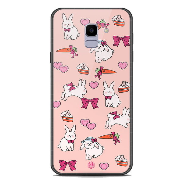 Cute Korean Design Series Soft Phone Case - Premium Glass Case - Design 1 - Samsung Galaxy J6 2018