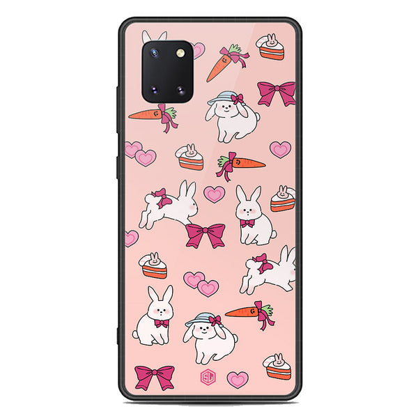 Cute Korean Design Series Soft Phone Case - Premium Glass Case - Design 1 - Samsung Galaxy A81