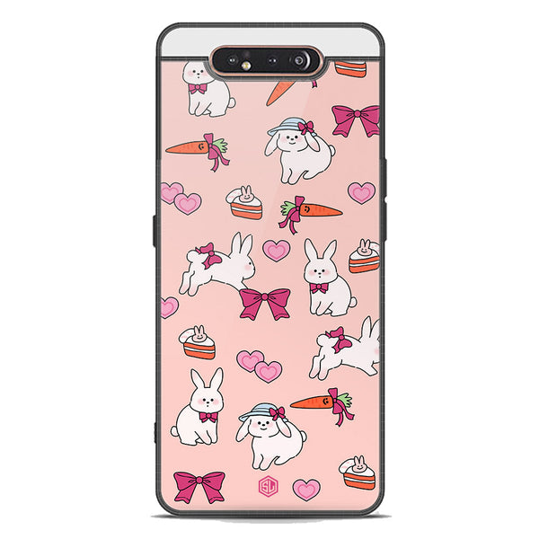 Cute Korean Design  Series Soft Phone Case - Premium Glass Case - Design 1 - Samsung Galaxy A80