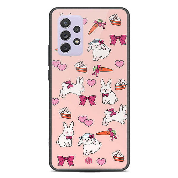 Cute Korean Design Series Soft Phone Case - Premium Glass Case - Design 1 - Samsung Galaxy A72