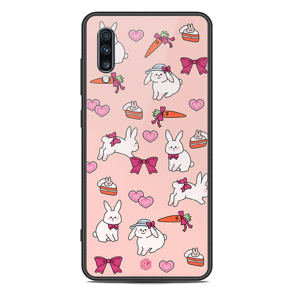 Cute Korean Design Series Soft Phone Case - Premium Glass Case - Design 1 - Samsung Galaxy A70