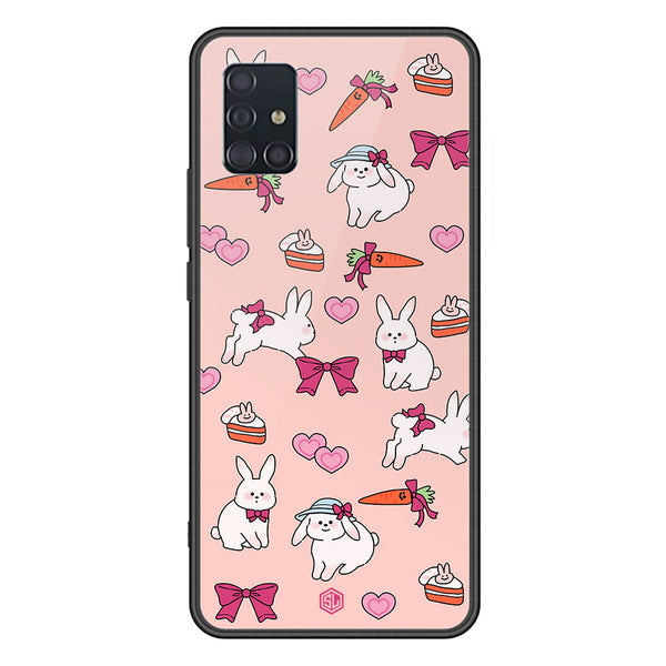 Cute Korean Design Series Soft Phone Case - Premium Glass Case - Design 1 - Samsung Galaxy A51
