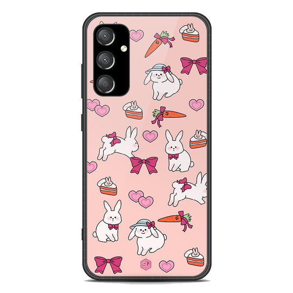 Cute Korean Design Series Soft Phone Case - Premium Glass Case - Design 1 - Samsung Galaxy A34 5G