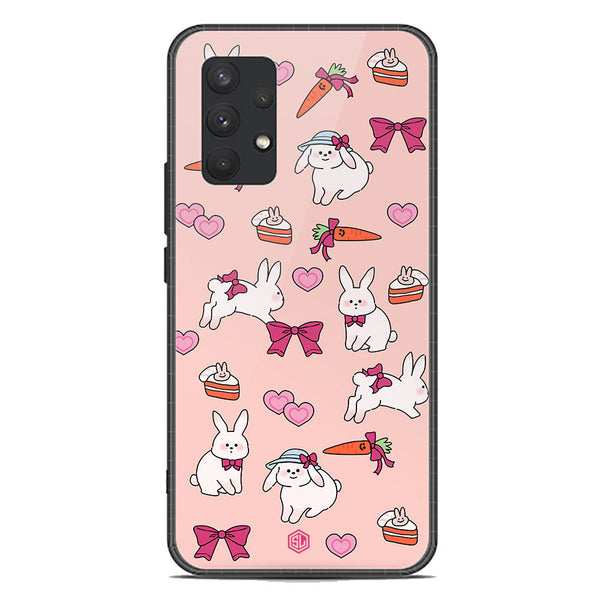 Cute Korean Design Series Soft Phone Case - Premium Glass Case - Design 1 - Samsung Galaxy A32