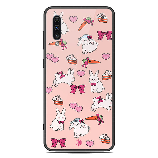 Cute Korean Design Series Soft Phone Case - Premium Glass Case - Design 1 - Samsung Galaxy A30s