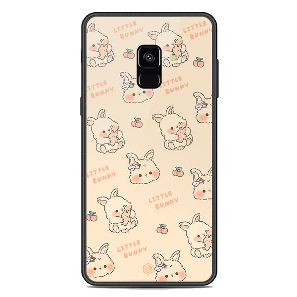 Cute Korean Design Series Soft Phone Case - Premium Glass Case - Design 2 - Samsung Galaxy A8 2018