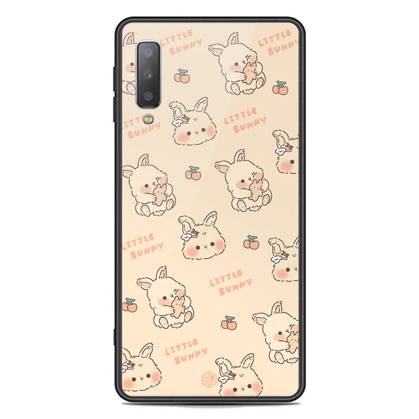Cute Korean Design Series Soft Phone Case - Premium Glass Case - Design 2 - Samsung Galaxy A7 2018