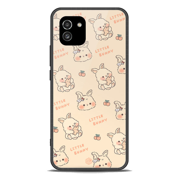 Cute Korean Design Series Soft Phone Case - Premium Glass Case - Design 2 - Samsung Galaxy A03
