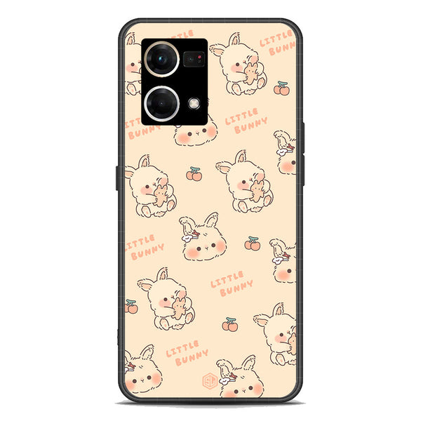 Cute Korean Design Series Soft Phone Case - Premium Glass Case - Design 2 - Oppo Reno 7 4G
