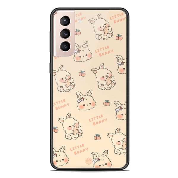 Cute Korean Design Series Soft Phone Case - Premium Glass Case - Design 2 - Samsung Galaxy S21 FE 5G