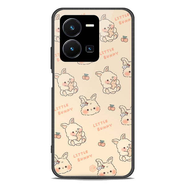 Cute Korean Design Series Soft Phone Case - Premium Glass Case - Design 2 - Vivo Y35