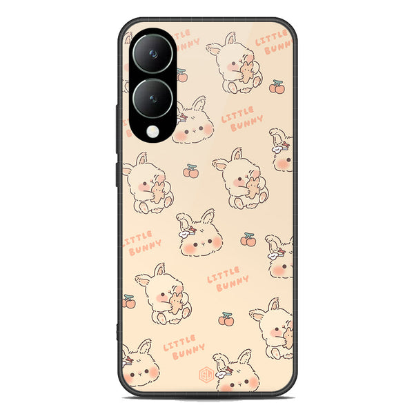 Cute Korean Design Series Soft Phone Case - Premium Glass Case - Design 2 - Vivo Y17s