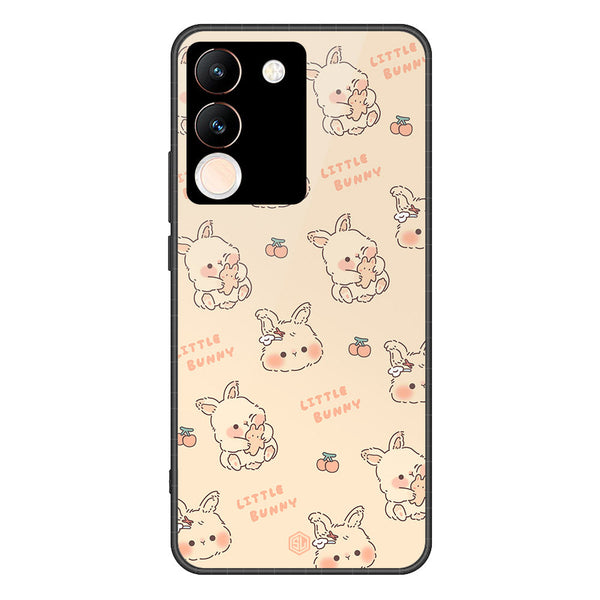 Cute Korean Design Series Soft Phone Case - Premium Glass Case - Design 2 - Vivo V29e
