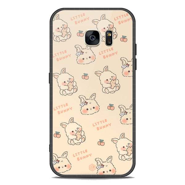 Cute Korean Design Series Soft Phone Case - Premium Glass Case - Design 2 - Samsung Galaxy S7