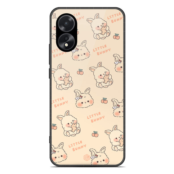 Cute Korean Design Series Soft Phone Case - Premium Glass Case - Design 2 - Oppo A18