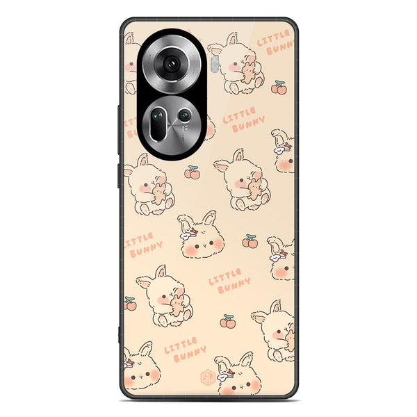 Cute Korean Design Series Soft Phone Case - Premium Glass Case - Design 2 - Oppo Reno 11