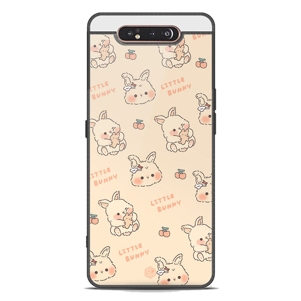 Cute Korean Design Series Soft Phone Case - Premium Glass Case - Design 2 - Samsung Galaxy A80