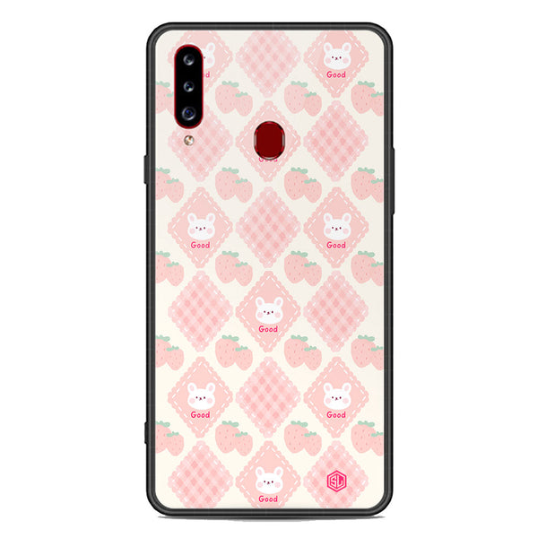 Cute Korean Design Series Soft Phone Case - Premium Glass Case - Design 3 - Samsung Galaxy A20s