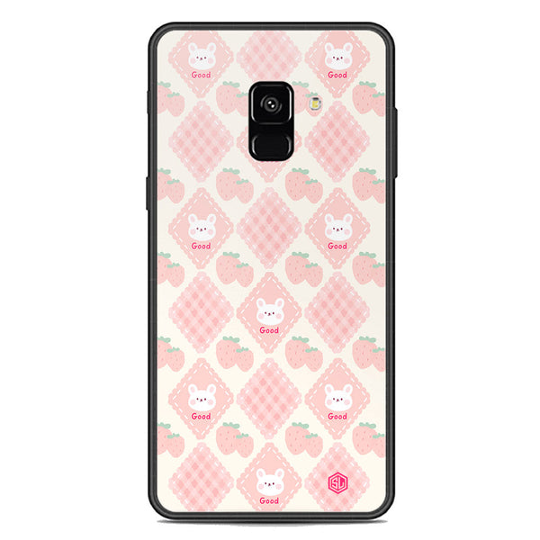 Cute Korean Design Series Soft Phone Case - Premium Glass Case - Design 3 - Samsung Galaxy A8 2018