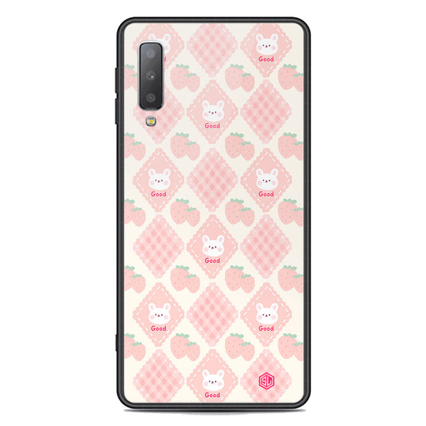 Cute Korean Design Series Soft Phone Case - Premium Glass Case - Design 3 - Samsung Galaxy A7 2018