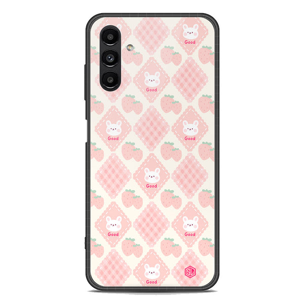 Cute Korean Design Series Soft Phone Case - Premium Glass Case - Design 3 - Samsung Galaxy A04s