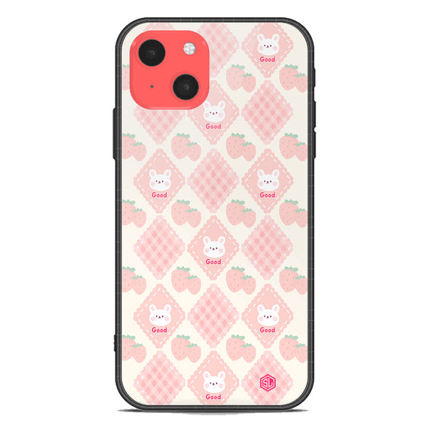 Cute Korean Design Series Soft Phone Case - Premium Glass Case - Design 3 - iPhone 13 Mini