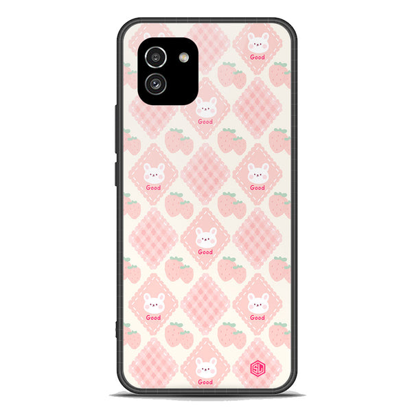 Cute Korean Design Series Soft Phone Case - Premium Glass Case - Design 3 - Samsung Galaxy A03