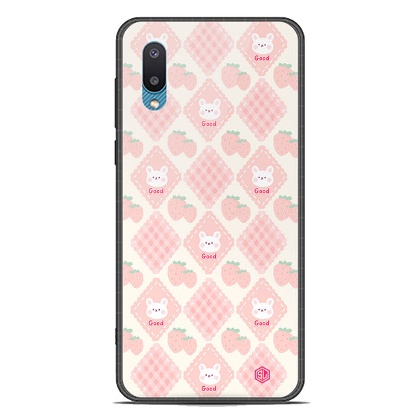 Cute Korean Design Series Soft Phone Case - Premium Glass Case - Design 3 - Samsung Galaxy A02