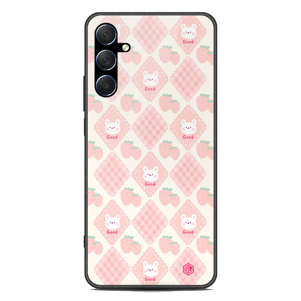 Cute Korean Design Series Soft Phone Case - Premium Glass Case - Design 3 - Samsung Galaxy M54