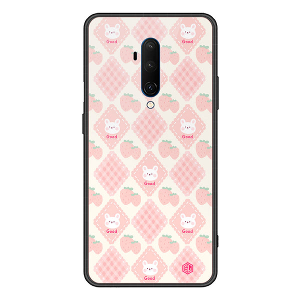 Cute Korean Design Series Soft Phone Case - Premium Glass Case - Design 3 - OnePlus 7T Pro