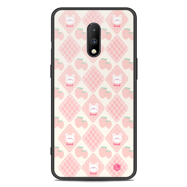 Cute Korean Design Series Soft Phone Case - Premium Glass Case - Design 3 - OnePlus 7