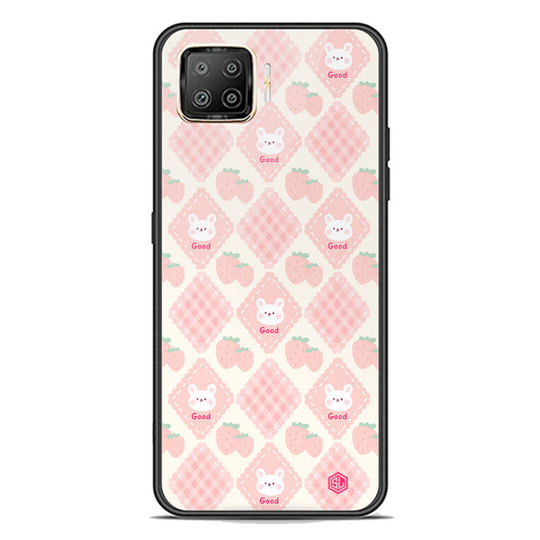 Cute Korean Design Series Soft Phone Case - Premium Glass Case - Design 3 - Oppo Reno 4 Lite