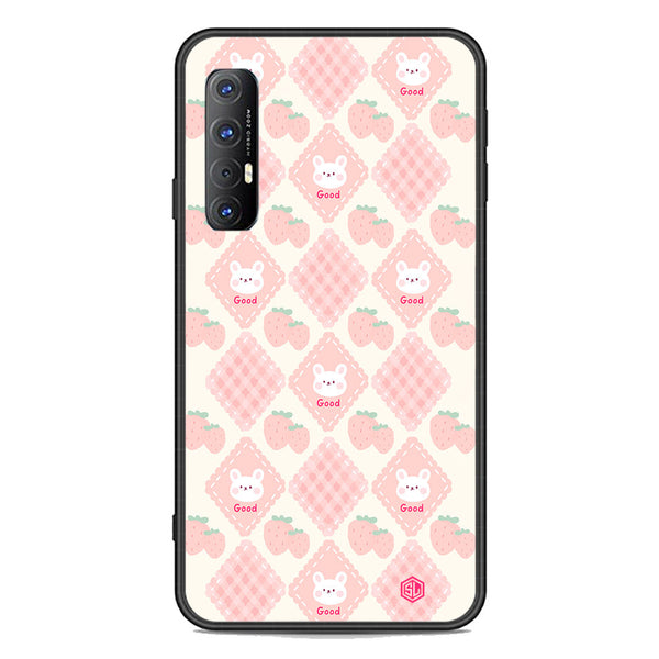 Cute Korean Design Series Soft Phone Case - Premium Glass Case - Design 3 - Oppo Reno 3 Pro
