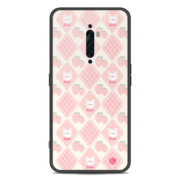 Cute Korean Design Series Soft Phone Case - Premium Glass Case - Design 3 - Oppo Reno 2F