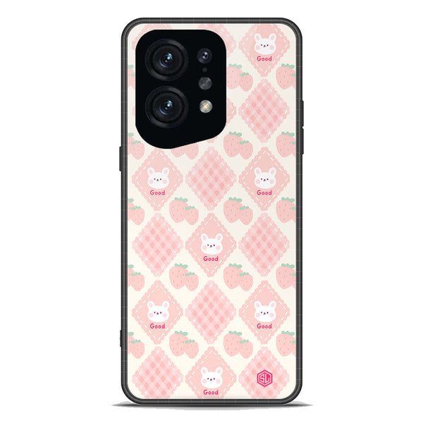 Cute Korean Design Series Soft Phone Case - Premium Glass Case - Design 3 - Oppo Find X5