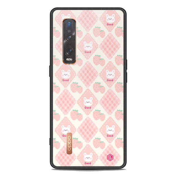 Cute Korean Design Series Soft Phone Case - Premium Glass Case - Design 3 - Oppo Find X2 Pro