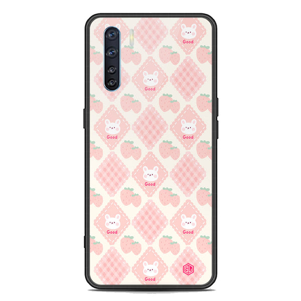 Cute Korean Design Series Soft Phone Case - Premium Glass Case - Design 3 - Oppo F15