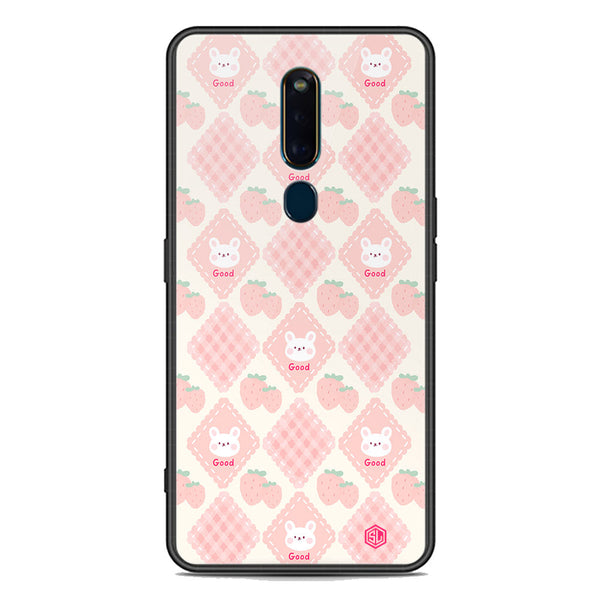 Cute Korean Design Series Soft Phone Case - Premium Glass Case - Design 3 - Oppo F11 Pro