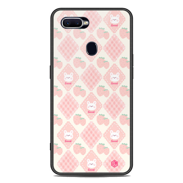 Cute Korean Design Series Soft Phone Case - Premium Glass Case - Design 3 - Oppo F9