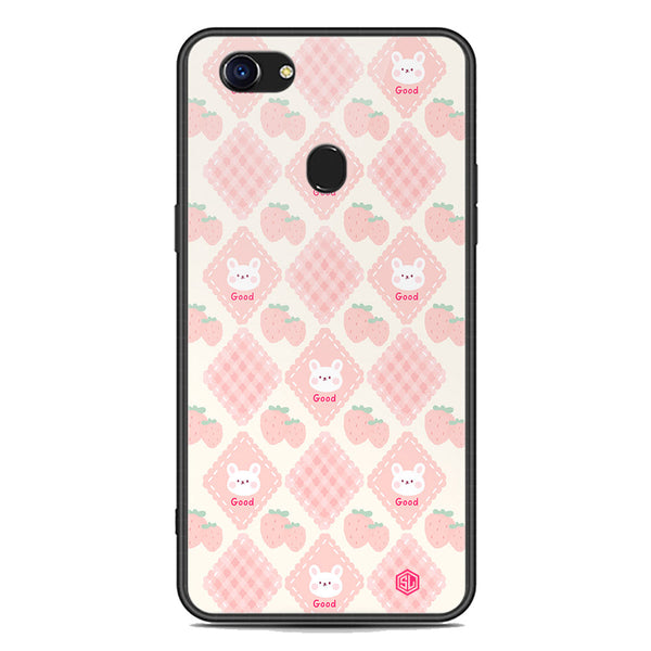 Cute Korean Design Series Soft Phone Case - Premium Glass Case - Design 3 - Oppo F5