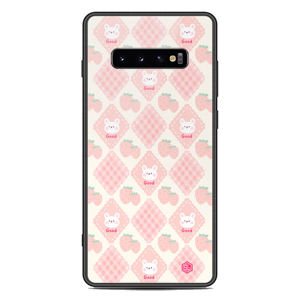 Cute Korean Design Series Soft Phone Case - Premium Glass Case - Design 3 - Samsung Galaxy S10 Plus