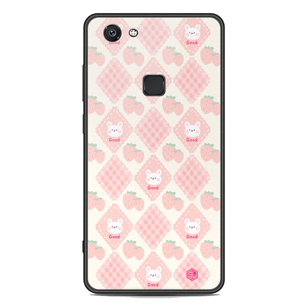 Cute Korean Design Series Soft Phone Case - Premium Glass Case - Design 3 - Vivo V7