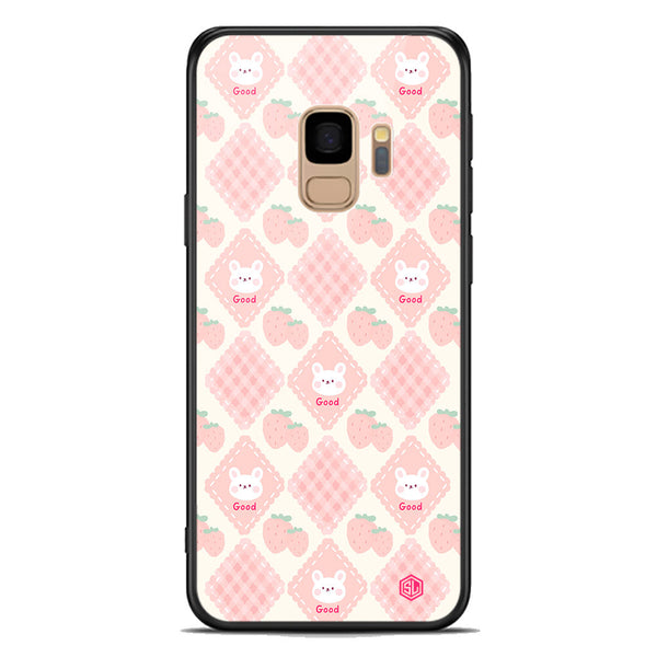 Cute Korean Design Series Soft Phone Case - Premium Glass Case - Design 3 - Samsung Galaxy S9