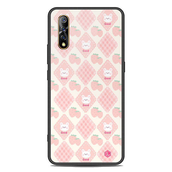 Cute Korean Design Series Soft Phone Case - Premium Glass Case - Design 3 - Vivo S1
