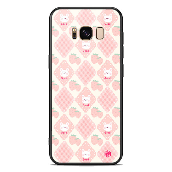 Cute Korean Design Series Soft Phone Case - Premium Glass Case - Design 3 - Samsung Galaxy S8 Plus
