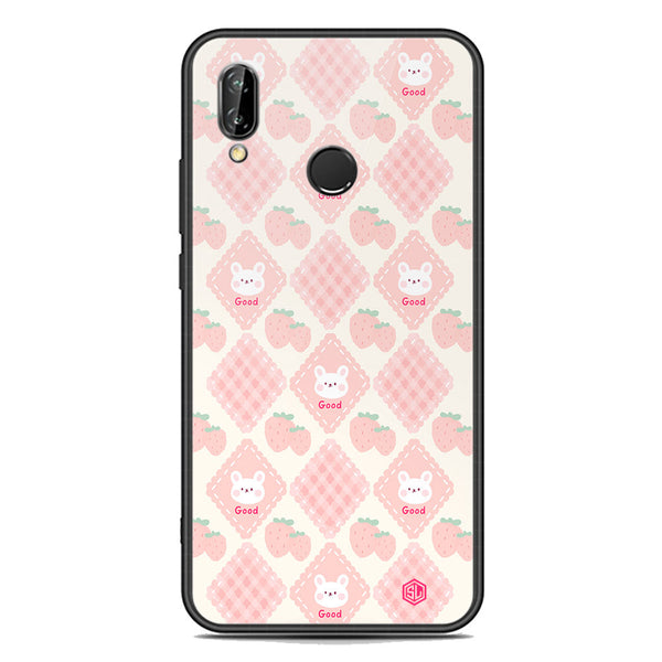 Cute Korean Design Series Soft Phone Case - Premium Glass Case - Design 3 - Huawei P20 Lite