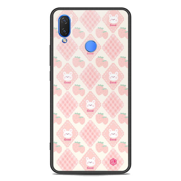 Cute Korean Design Series Soft Phone Case - Premium Glass Case - Design 3 - Huawei Honor 8C